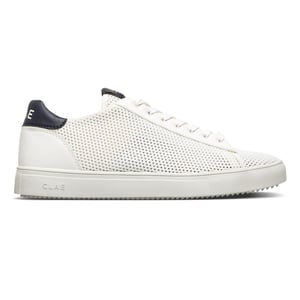 Boys CLAE Low Top Trainers in Wht/Navy/Cactus