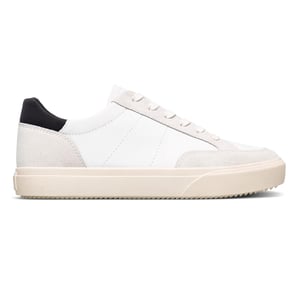 Boys CLAE Low Top Trainers in Wht/Lth/Blk