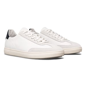 Boys CLAE Low Top Trainers in Wht/Lth/Navy
