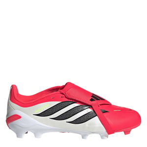 Boys adidas Pred .3 Firm Ground Lace-Up Sneakers in Red/Blk/White