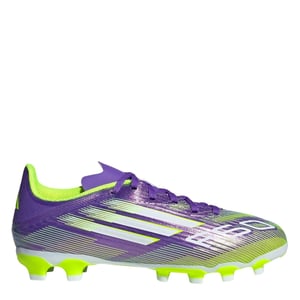 Boys adidas F50 League Juniors Multi Ground Football Boots in Purple/White