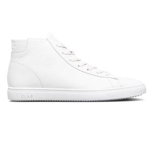 Boys CLAE Kids Low Top Trainers in Triple Wht/Lth