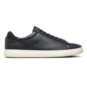 Boys CLAE Kids Low Top Trainers in Blk Milled Lth