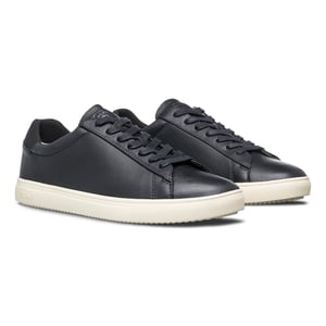 Boys CLAE Kids Low Top Trainers in Blk Milled Lth