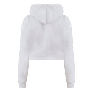 Miso Enfärgad kort hoodie för kvinnor/damer (Vit)