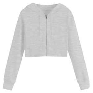 Miso Relaxed Fit Crop Hoodie för dam och dam (Grått)
