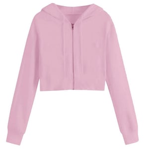Miso Relaxed Fit Crop Hoodie för dam och dam (Rosa)