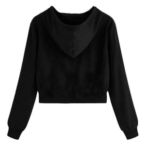 Miso Crop Hoodie för dam och dam (Svart)