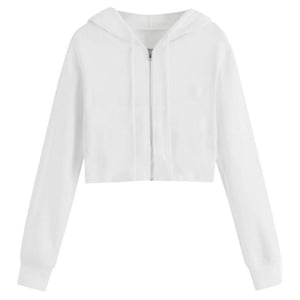 Miso Relaxed Fit Crop Hoodie för dam och dam (Vit)
