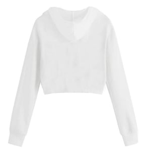 Miso Relaxed Fit Crop Hoodie för dam och dam (Vit)