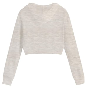 Miso Enfärgad kort hoodie för kvinnor/damer (Havregrynsgröt)