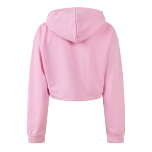 Miso Enfärgad kort hoodie för kvinnor/damer (Rosa)