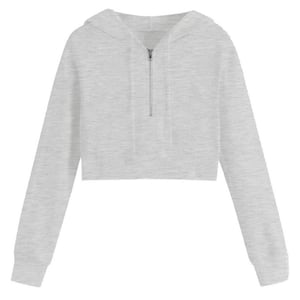 Miso Enfärgad kort hoodie för kvinnor/damer (Grått)