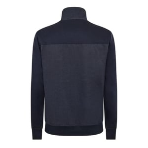 Boss Heren-sweatshirt van Shepherd met geweven stof en doorlopende ritssluiting (Donkerblauw)
