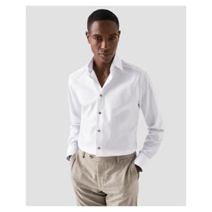 Eton Signature twill brown ribbon shirt lange mouw overhemden 100010749
