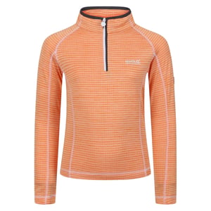Regatta Kinder-sweatshirt met horizontale strepen, trechterhals en rechte raglanmouwen (Abrikoos-sinaasappel)