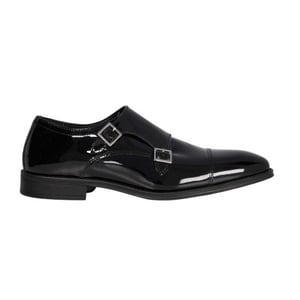 Dune London Herr Lo Steff Läder Dubbel Monk Strap Skor (Svart)