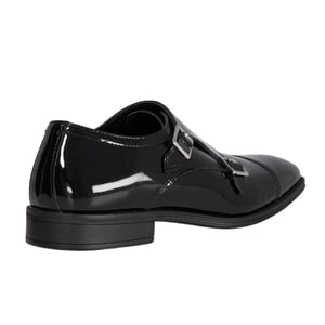 Dune London Herr Lo Steff Läder Dubbel Monk Strap Skor (Svart)