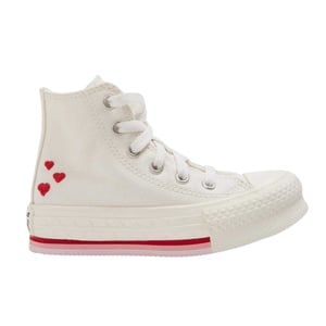 Converse Barn/ungdom Taylor All Star Lift Platform – sneakers till alla hjärtans dag (Vintage vit)