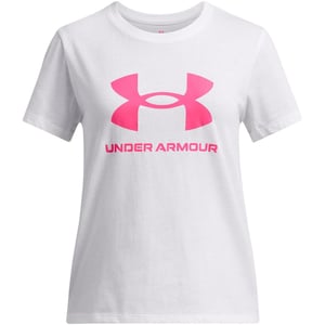 Girls Under Armour Big Logo ss in White