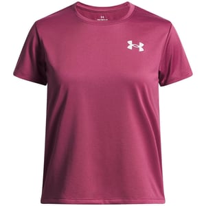 Girls Under Armour Tech Short Sleeve Performance Gym Top in Fuchsia Dusk