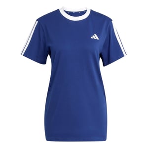 Women's adidas Essentials 3 Stripe T-Shirt in Navy/White