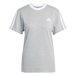 Women's adidas Essentials 3 Stripe T-Shirt in Medium Grey Hth