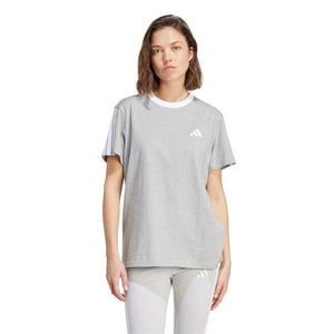 Women's adidas Essentials 3 Stripe T-Shirt in Medium Grey Hth