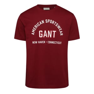 Men's Gant Printed Graphic T- Shirt in PLUMPED RED