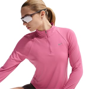 Nike Swoosh-hardloopshirt met lange mouwen voor dames (Roze schuim)