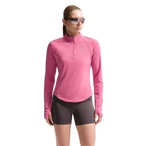 Nike Swoosh-hardloopshirt met lange mouwen voor dames (Roze schuim)