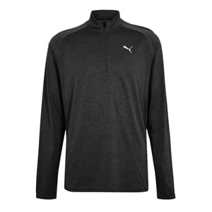 Puma Heren Performance-shirt met kwartritssluiting en lange mouwen (Houtskool)