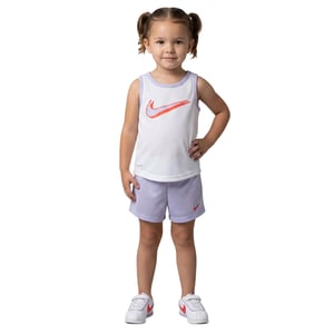 Nike Set bestaande uit een mouwloos mesh-topje en een korte broek voor meisjes (Paars)