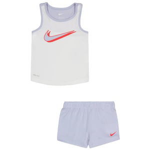 Nike Set bestaande uit een mouwloos mesh-topje en een korte broek voor meisjes (Paars)