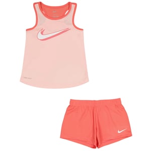 Nike Set bestaande uit een mouwloos mesh-topje en een korte broek voor meisjes (Koraal)