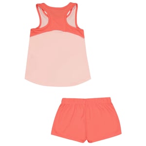 Nike Set bestaande uit een mouwloos mesh-topje en een korte broek voor meisjes (Koraal)