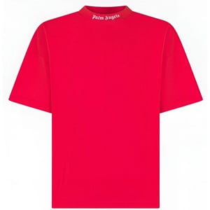 Boys Palm Angels Unisex Kids Classic Overlogo T-Shirt in Red Off White