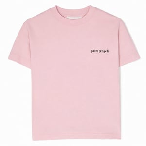 Boys Palm Angels Unisex Kids Logo Short Sleeve T-Shirt in Rose Pink Black
