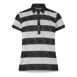 Women's Puma Golf Ss Border Polo Womens in .Grey