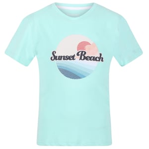 Boys Regatta Bosleyv Embossed Logo Crew Neck Short Sleeve T-Shirt in Aruba Blue