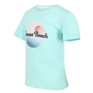 Boys Regatta Bosleyv Embossed Logo Crew Neck Short Sleeve T-Shirt in Aruba Blue