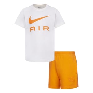 Boys Nike Air Crew Neck Short Sleeve T-Shirt and Short Set in Bright Mandarin
