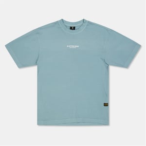 Boys G Star Oversize Lettering Crew Neck Short Sleeve T-Shirt in Siali Blue