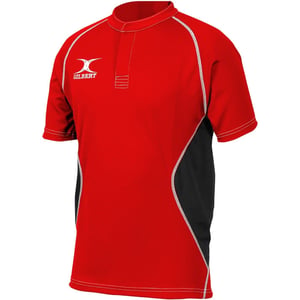 Boys Gilbert Short Sleeve Raglan Regular Fit Shirt in Red/Black