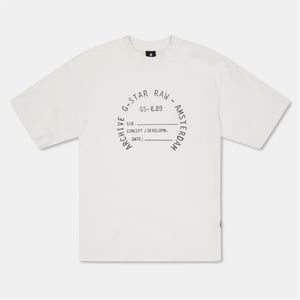 Boys G Star Oversize Fit Printed Logo Crew Neck Boyfriend T-Shirt in White