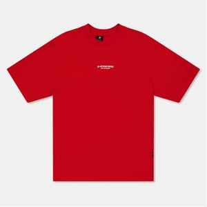 Boys G Star Oversize Lettering Crew Neck Short Sleeve T-Shirt in Lt Antic Red