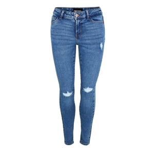 Pieces Skinny jeans met verweerde look voor dames (Blauwe Denim)