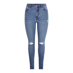 Pieces Skinny jeans met verweerde look voor dames (Blauwe Denim)