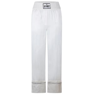 Off White Pyjamasbyxor i satin för kvinnor/damer (Vit)