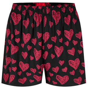 Hugo Nikka Hearts pyjamashorts voor dames (Rood)